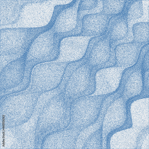 Vector abstract wave background, dotwork style.