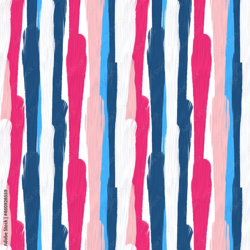 Fun pink blue white hand drawn seamless texture. Modern bright feminine swimwear fashion all over print. Doodle funky abstract summer beach style background. Playful high quality jpg swatch.