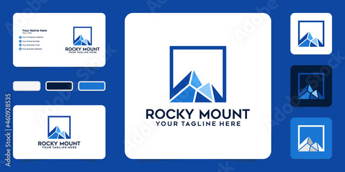rocky mountains logo and business card inspiration