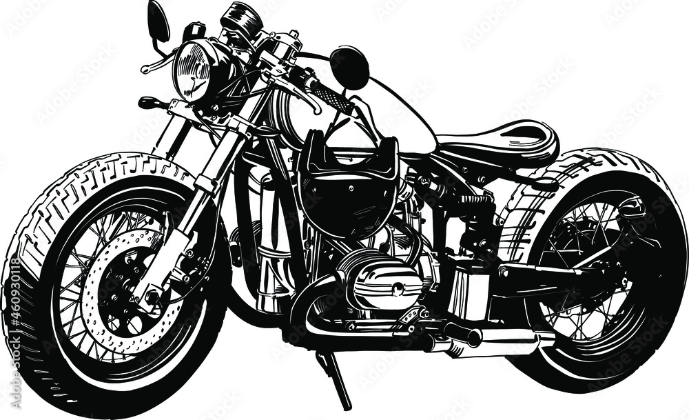 Fototapeta szkic wektorowy klasycznego motocykla