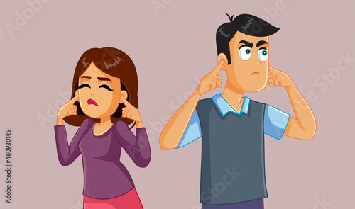 Couple Refusing Communication Having Problems Vector Cartoon