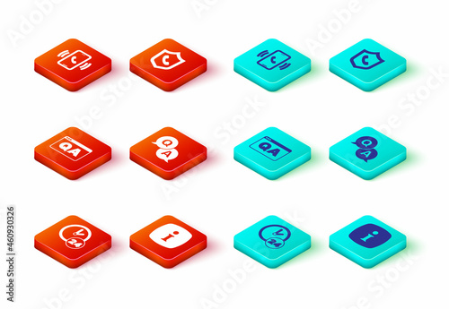 Set Clock 24 hours, Information, Question and Answer, Telephone support and icon. Vector