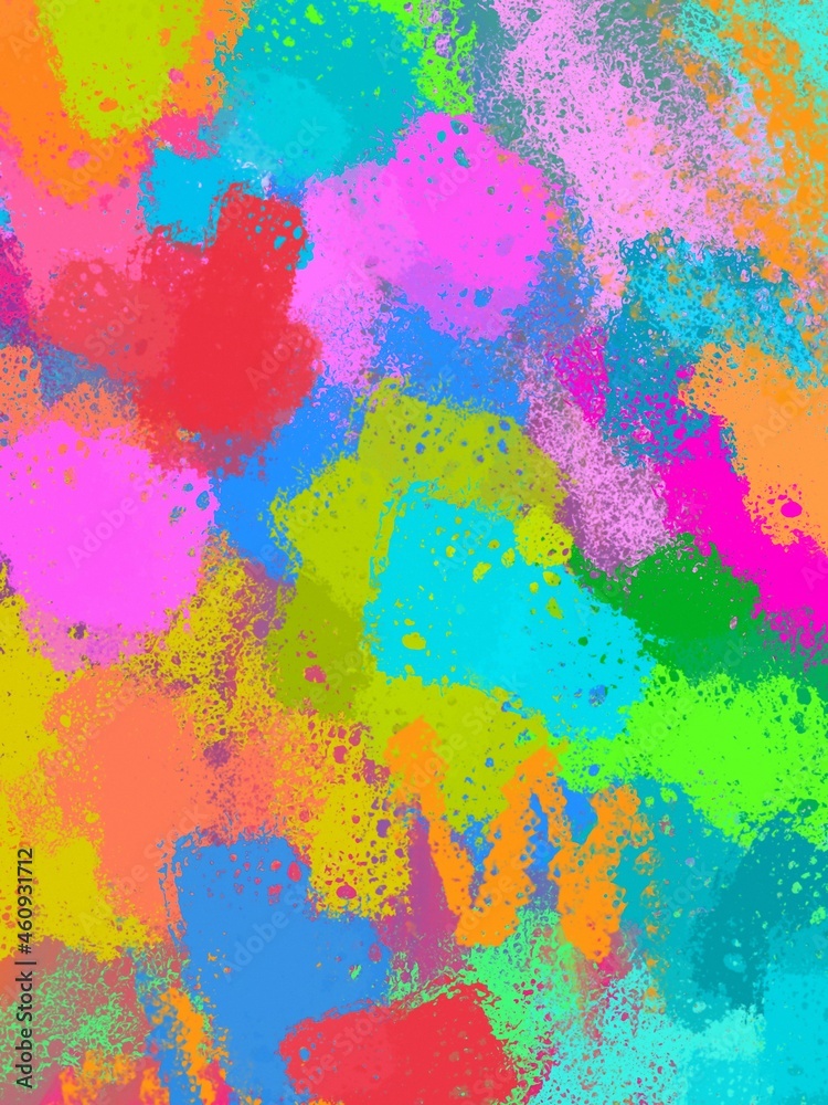 multicolored abstract background, sponge, digital painting