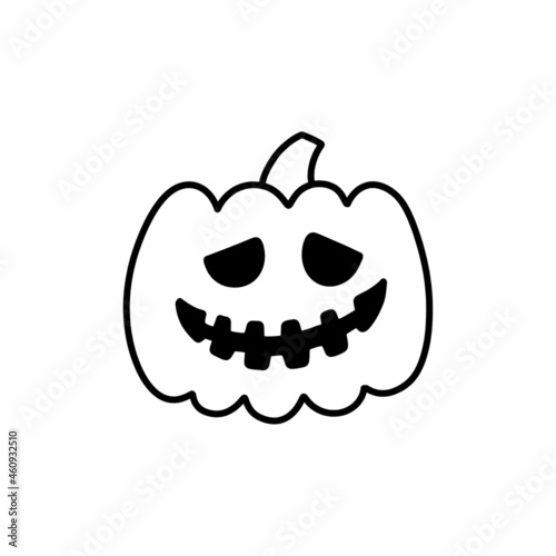 halloween pumpkin doodle icon  vector color line illustration