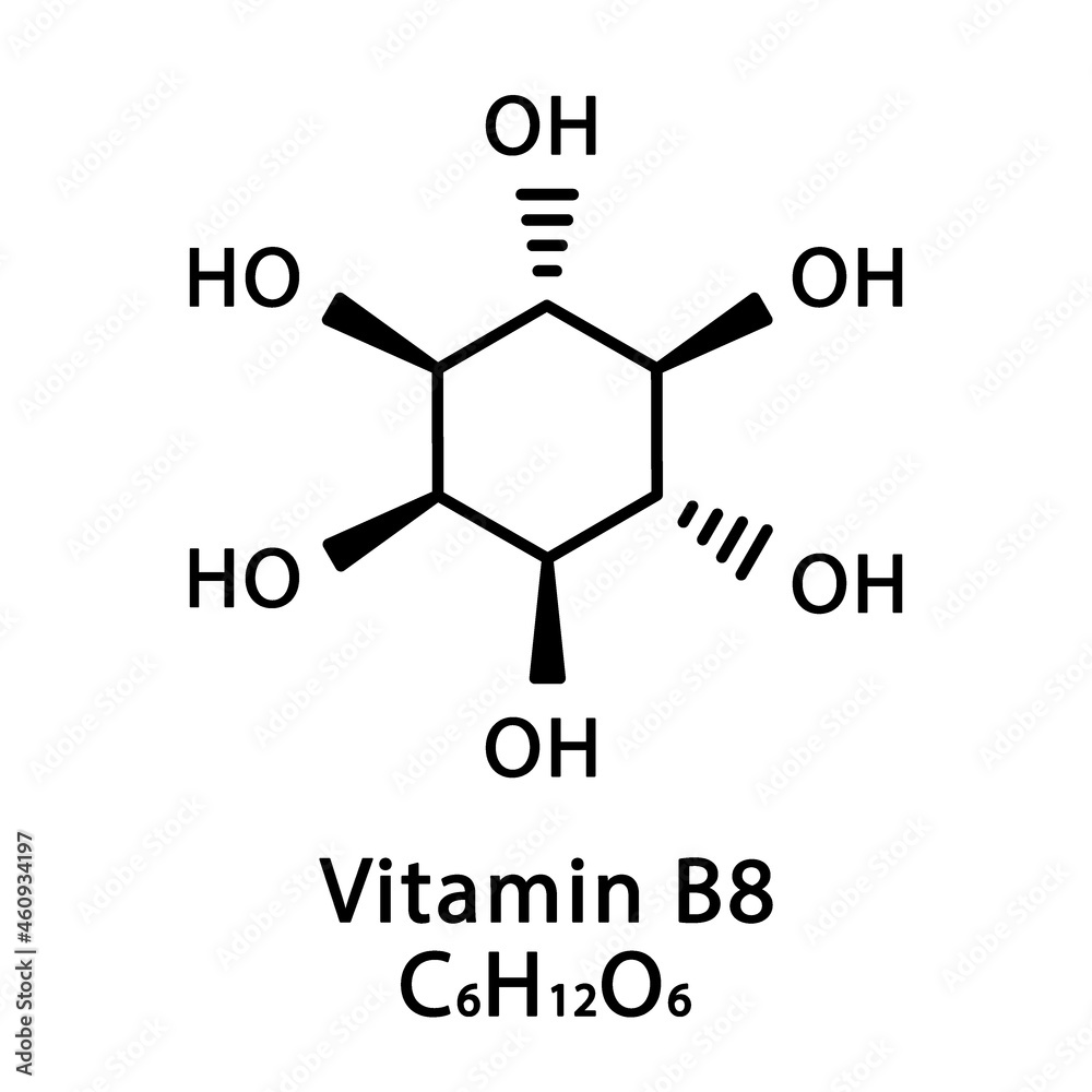 Vitamin B8 Inositol molecular structure. Vitamin B8 Inositol skeletal