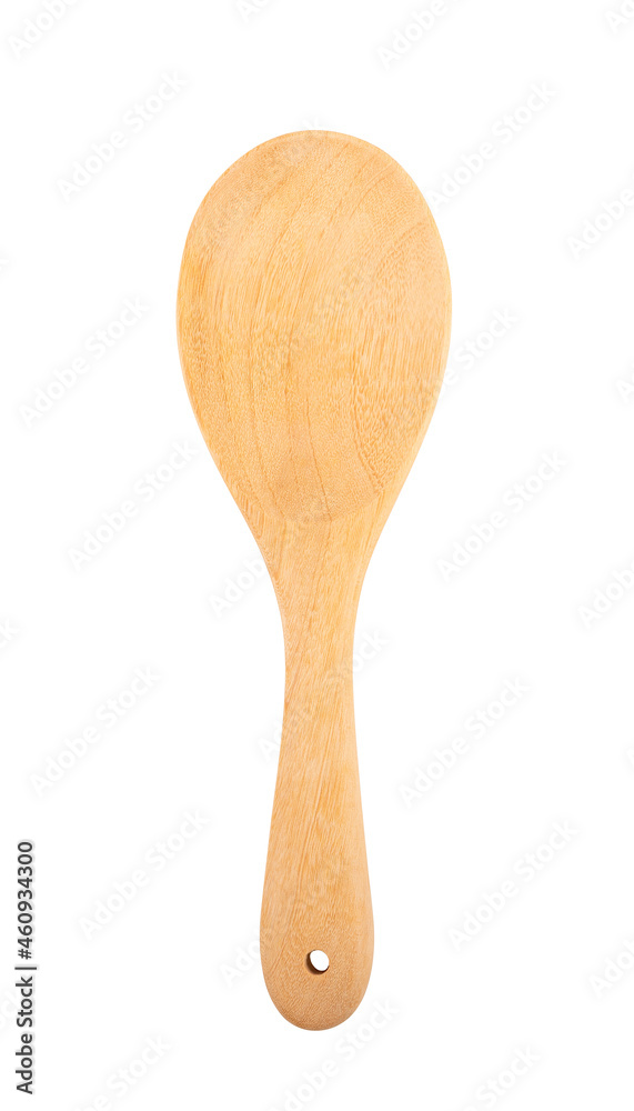Wooden spoon isolated on white background. Top view Wooden spoon isolated on white background. Top view