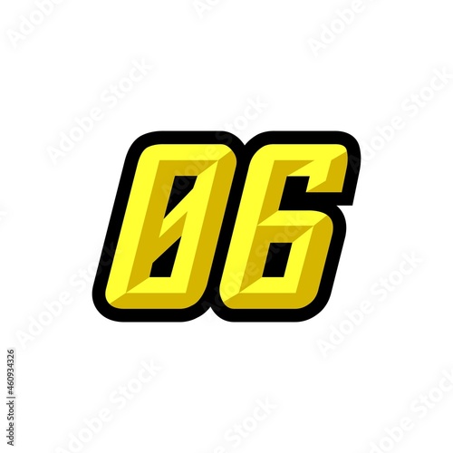Creative modern logo design racing number 06