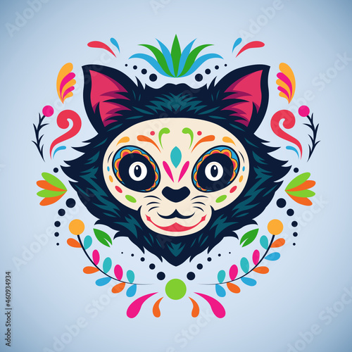 Dia de Muertos cat head