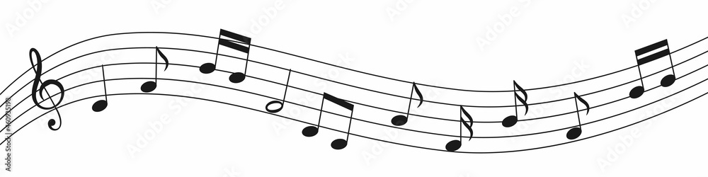 Vector illustration of music notation. Musical symbols on the stave Vector illustration of music notation. Musical symbols on the stave