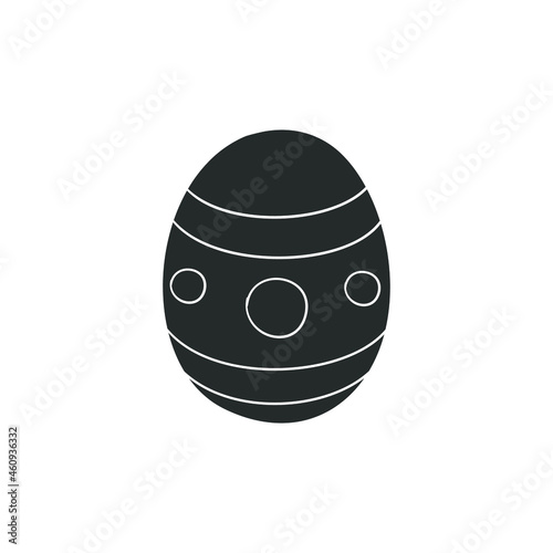 Easter Egg Icon Silhouette Illustration. Traditional Vector Graphic Pictogram Symbol Clip Art. Doodle Sketch Black Sign.
