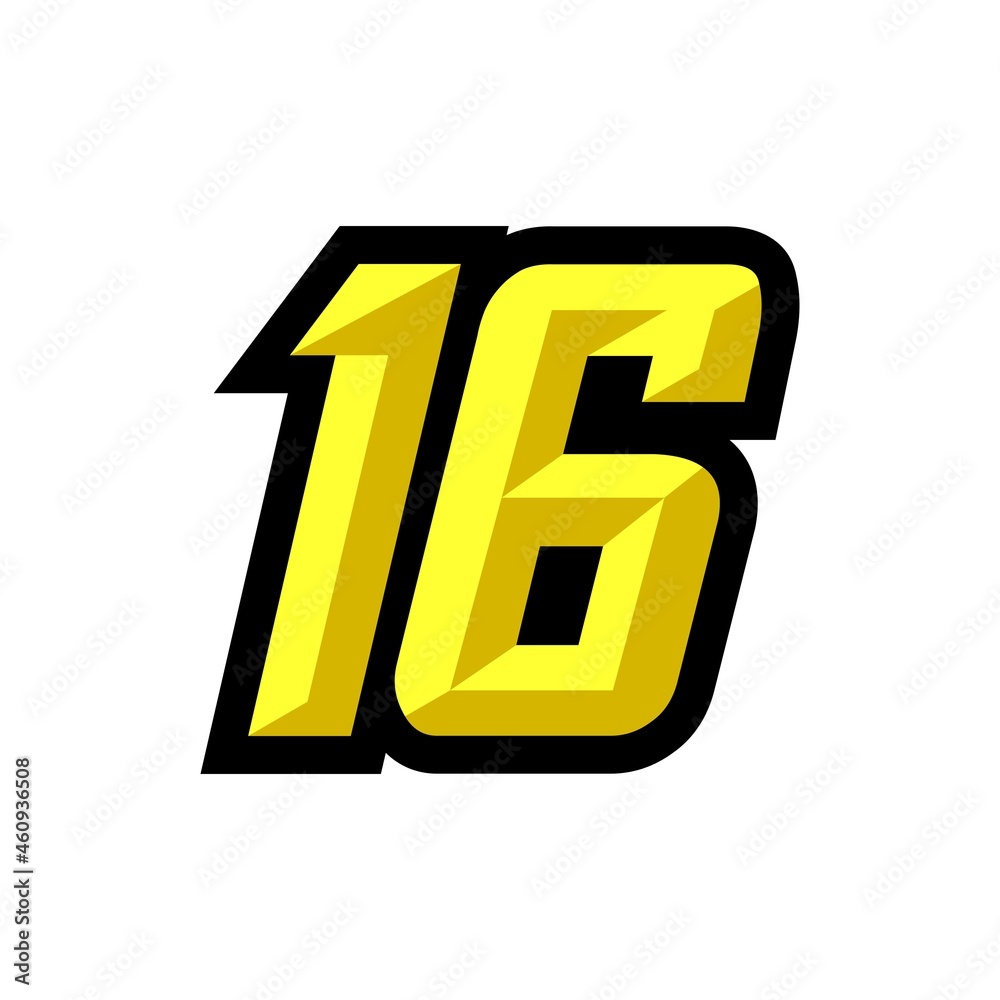 Creative modern logo design racing number 16 Creative modern logo design racing number 16