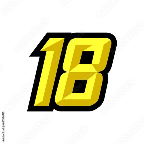 Creative modern logo design racing number 18