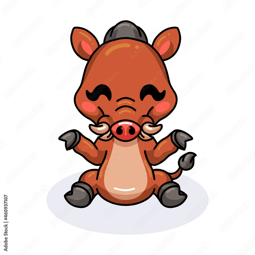Cute little wild boar cartoon Cute little wild boar cartoon