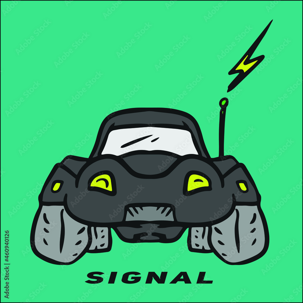 Signal car, editable vector file for your brand, logo, icon, or all of