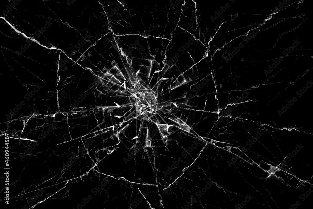 broken glass on a black background - obrazy, fototapety, plakaty 