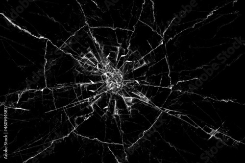 broken glass on a black background photo