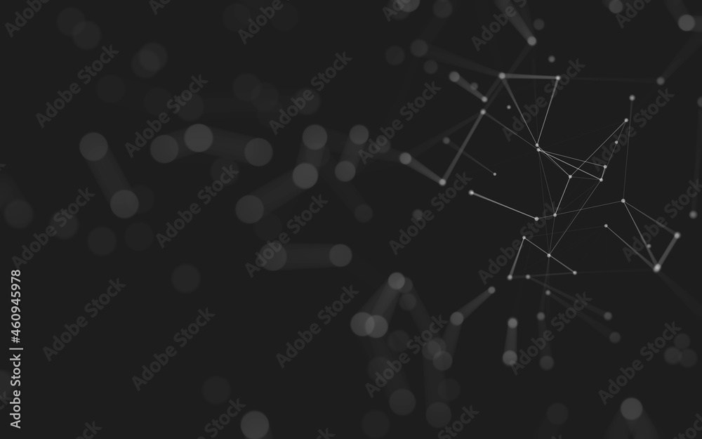 Abstract background. Molecules technology with polygonal shapes, connecting dots and lines. Connection structure. Big data visualization. Abstract background. Molecules technology with polygonal shapes, connecting dots and lines. Connection structure. Big data visualization.