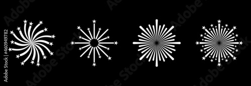 fireworks icon set, fireworks vector set sign symbol of celebrations