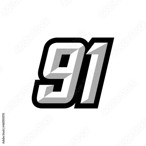 Creative modern logo design racing number 91