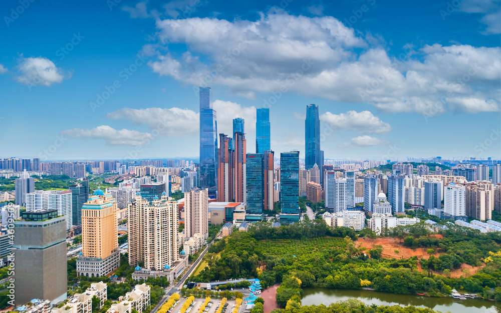 Obraz premium Urban scenery of CBD in Nanning, Guangxi, China