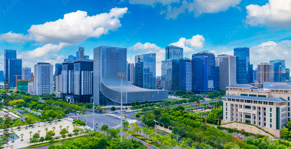 Fototapeta premium Urban scenery of CBD in Nanning, Guangxi, China
