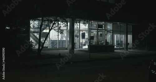 Clarkville Pizzeria in West Philadelphia, at night photo