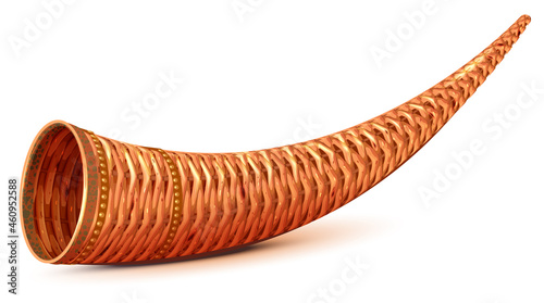 Empty cornucopia weaving straw needlework symbol thanksgiving day