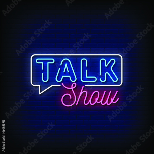 Talk Show Neon Signs Style Text Vector
