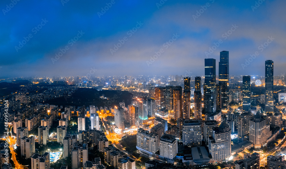 Night view of urban CBD in Nanning, Guangxi, China Night view of urban CBD in Nanning, Guangxi, China