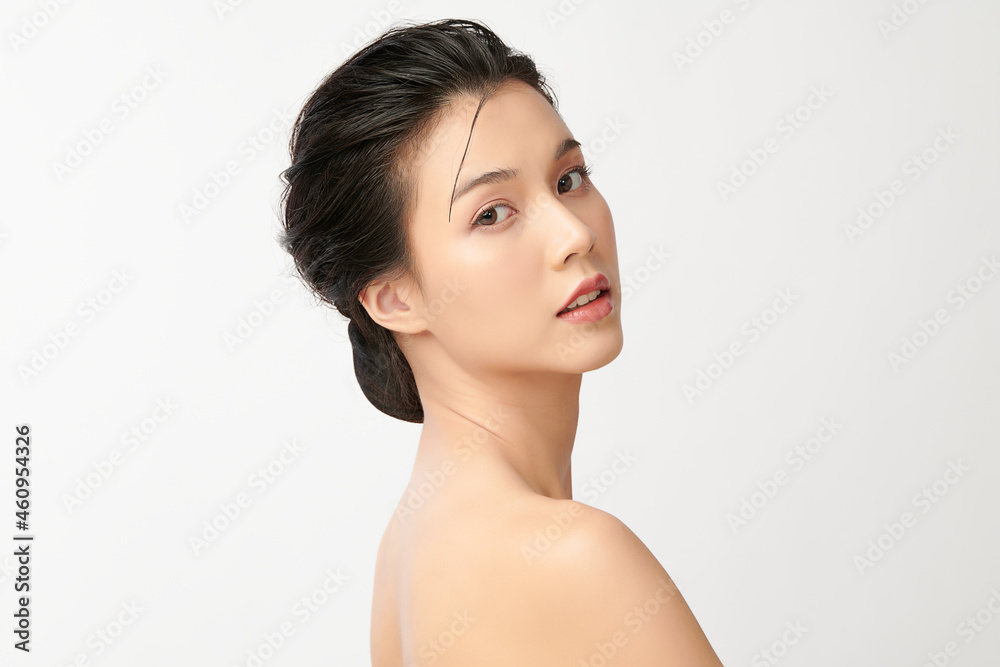 Beautiful young asian woman with clean fresh skin on white background, Face care, Facial treatment, Cosmetology, beauty and spa, Asian women portrait. Beautiful young asian woman with clean fresh skin on white background, Face care, Facial treatment, Cosmetology, beauty and spa, Asian women portrait.