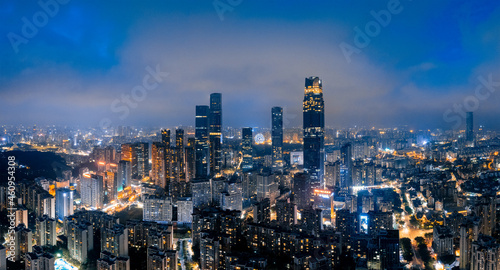 Night view of urban CBD in Nanning, Guangxi, China © Weiming