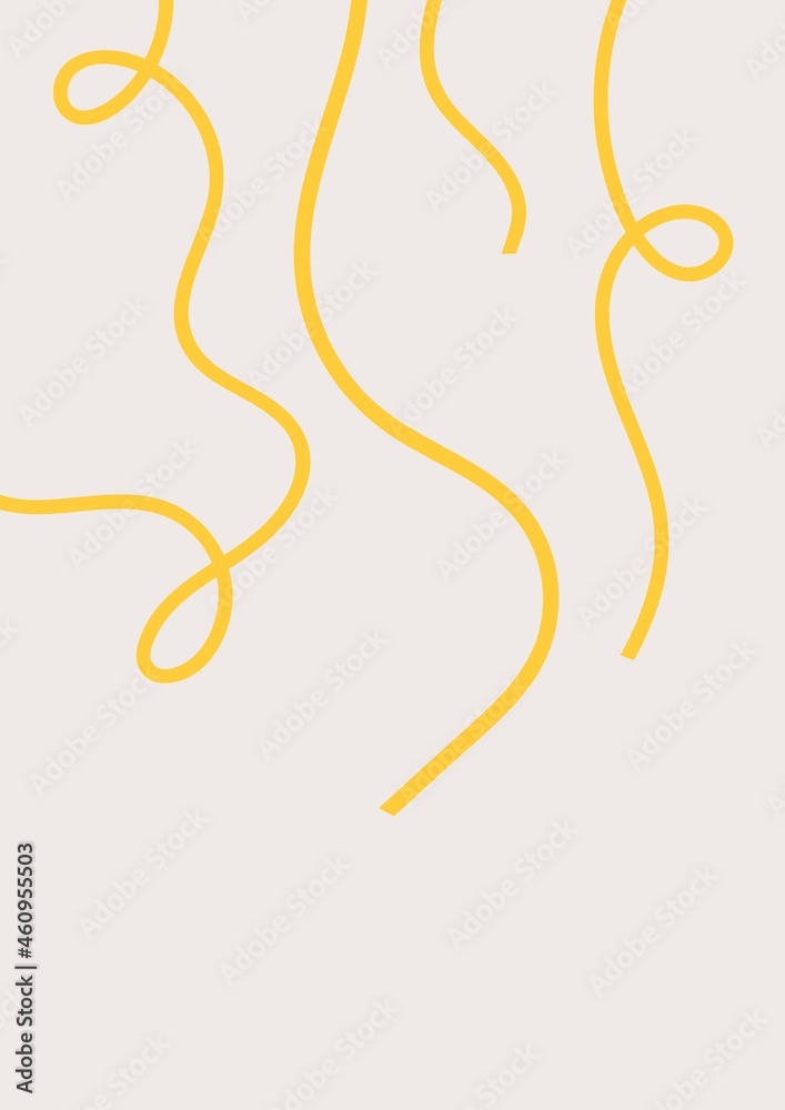 Spaghetti food border background in greige doodle style Stock ...