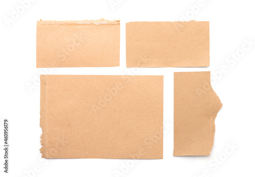 collection of various vintage note papers isolated on a white background