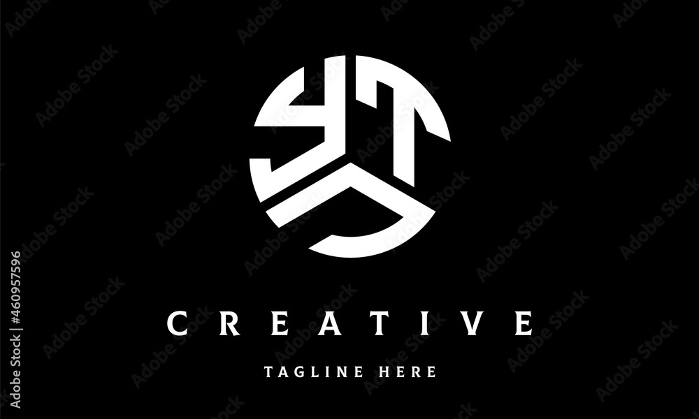 Fototapeta premium YTJ circle three letter logo