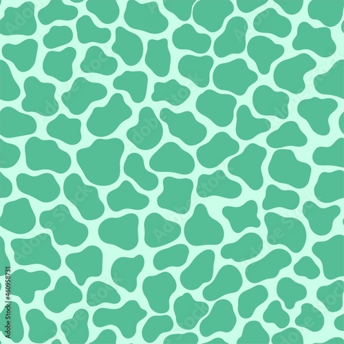 Turquoise giraffe skin texture seamless pattern vector. Funny hand-drawn animal texture monochrome endless texture. African animal surface design by light and bold turquoise colors