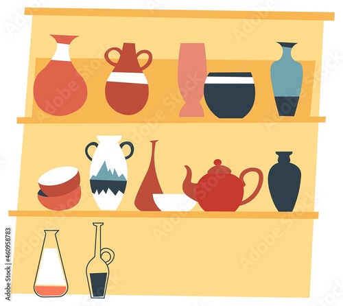 Handmade crafted jugs and pots, pottery classes
