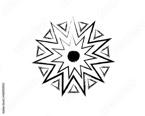 Textured snowflake for Christmas and New Year's design, isolated on a white background.