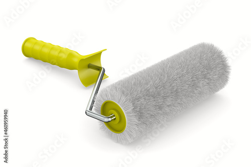 roller brush on white backg...