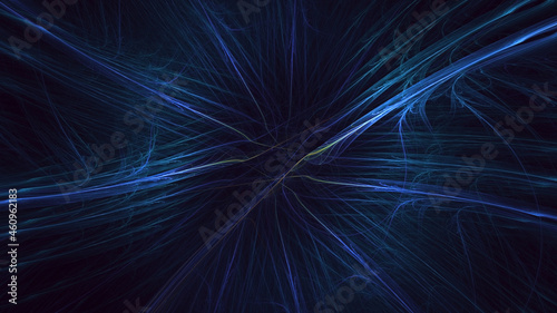 3D rendering abstract blue technology fractal background