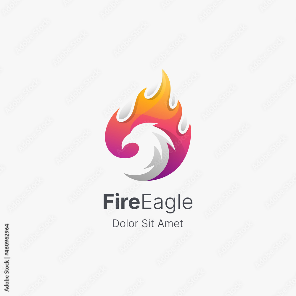 Fire eagle with smooth gradient logo Fire eagle with smooth gradient logo
