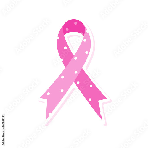 Modern creative pink ribbon design isolated on white background for breast cancer awareness campaign in October