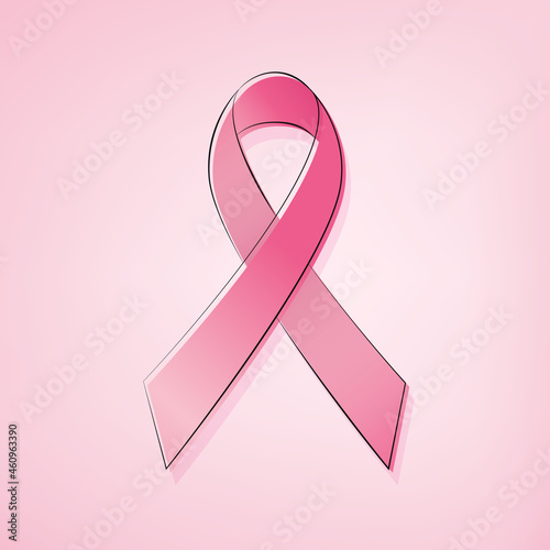 Pink ribbon symbol of women breast cancer awareness campaign in October