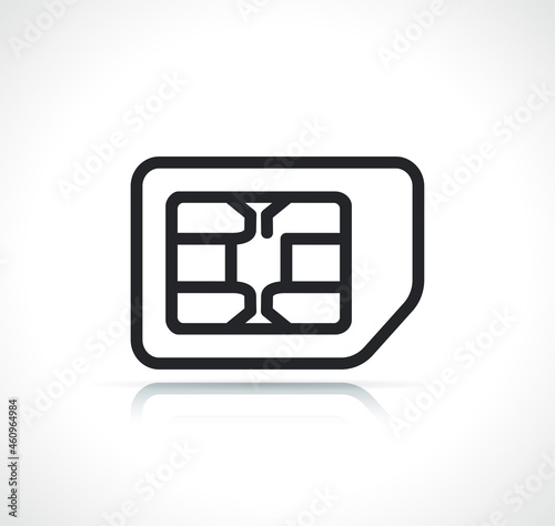 sim card thin line icon
