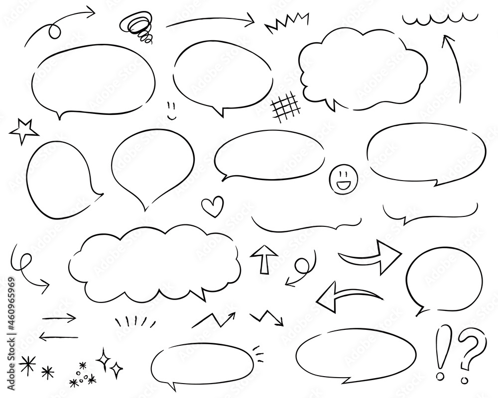 Speech bubble, speech balloon, chat bubble flat line vector icon