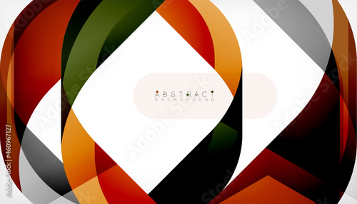 Abstract square shape with overlapping waves, minimal geometric background. Vector Illustration For Wallpaper, Banner, Background, Landing Page