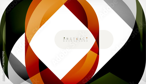 Abstract square shape with overlapping waves, minimal geometric background. Vector Illustration For Wallpaper, Banner, Background, Landing Page