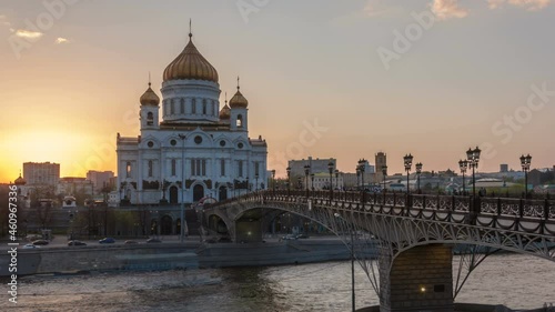 Sunset View of Christ the Savior Cathedral. Moscow
