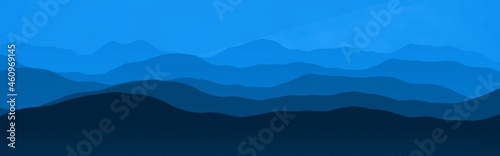 modern blue hills slopes at the dusk time digitally made texture illustration