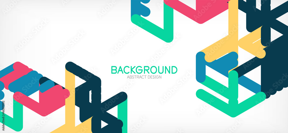 Abstract background. Color lines on white background. Linear abstract composition. Techno or business concept for wallpaper, banner, background, landing page Abstract background. Color lines on white background. Linear abstract composition. Techno or business concept for wallpaper, banner, background, landing page