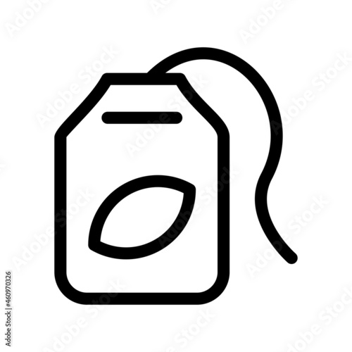 Green Tea Bag Outline Vector Icon Design